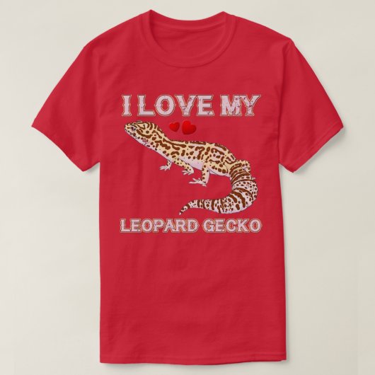 T-shirt J'Aime Mon Gecko Léopard (Design devant)