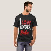 T-shirt J'Aime Mon Ginger Babe Redhead (Devant entier)