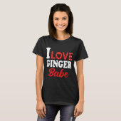 T-shirt J'Aime Mon Ginger Babe Redhead (Devant entier)