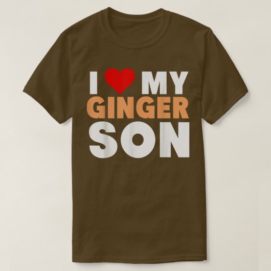 T-shirt J'Aime Mon Ginger SonCool Redhead Famille Cadeau (Design devant)
