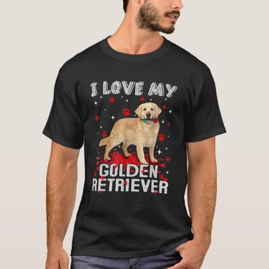 T-shirt J'Aime Mon Golden Retriever (Devant)