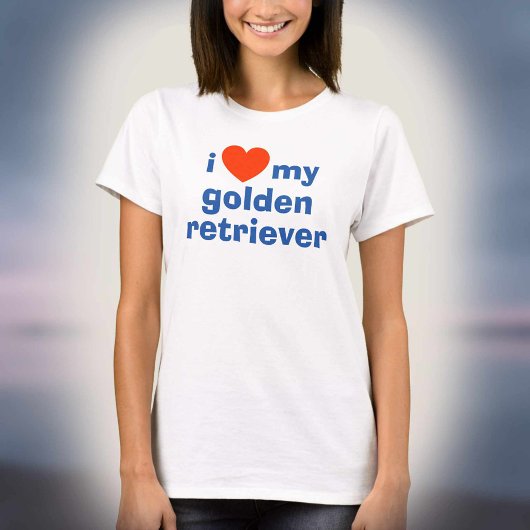 T-shirt J'Aime Mon Golden Retriever