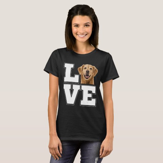 T-shirt J'aime mon Golden Retriever Amoureux de les chiens (Devant entier)