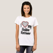 T-shirt J'Aime Mon Golden Retriever mignon Cadre photo Coe (Devant entier)
