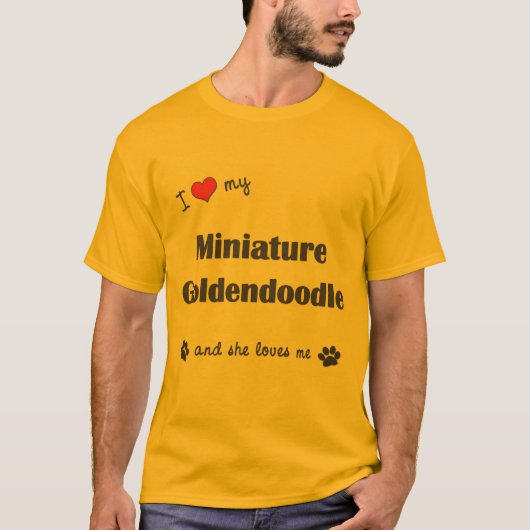 T-shirt J'aime mon Goldendoodle miniature (le chien (Devant)