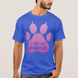T-shirt J'aime mon grand-Amoureux des chats grand-père gra