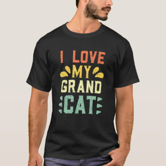 T-shirt J'aime mon grand chat Chat Grand-père Grand-mère