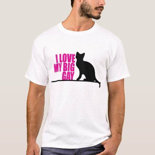 T-shirt J'aime mon grand chat gai (Devant)