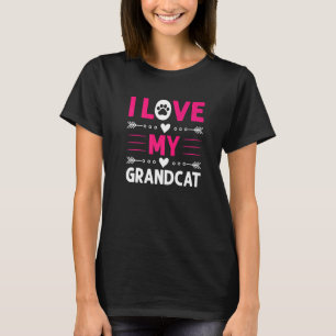 T-shirt J'Aime Mon Grand-Chat Grand-Père Grand-Mère Grand-