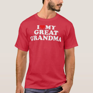 T-shirt J'Aime Mon Grand Coeur Rouge Grand-Mère
