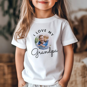 T-shirt J'aime mon grand-père Anniversaire Photo personnal