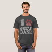 T-shirt J'aime mon great dane (Devant entier)