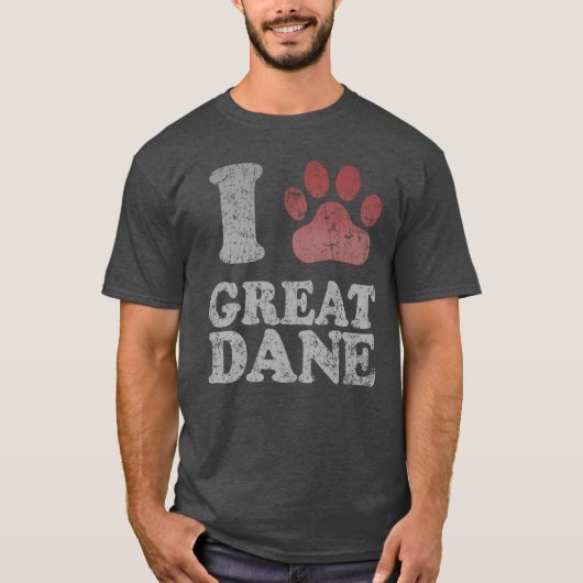 T-shirt J'aime mon great dane (Devant)