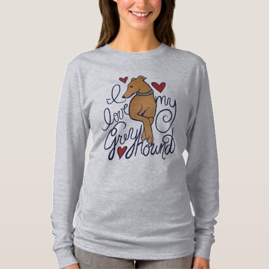 T-shirt J'aime mon Greyhound (Devant)