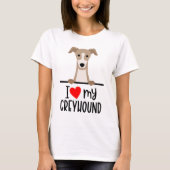 T-shirt J'Aime Mon Greyhound (Devant)
