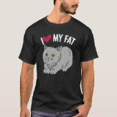 T-shirt J'Aime Mon Gros Chat Chonk Fluffy Kitten Feline Wh (Devant)