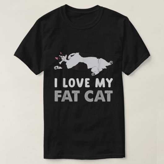 T-shirt J'Aime Mon Gros Chat Cute Chubby Kitty Lover (Design devant)