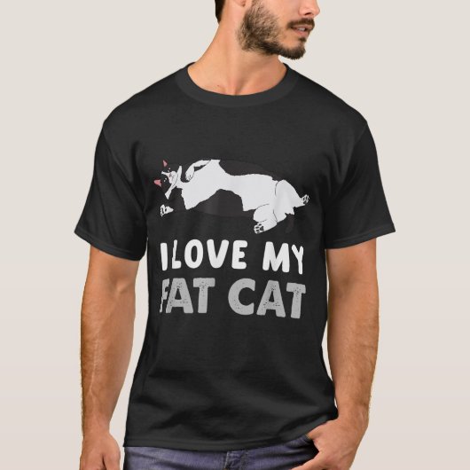 T-shirt J'Aime Mon Gros Chat Cute Chubby Kitty Lover (Devant)