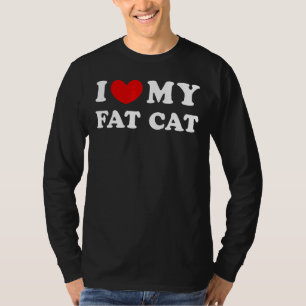 T-shirt J'Aime Mon Gros Chat Je Coeur Mon Gros Chat