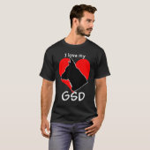 T-shirt J'aime mon GSD ! - Obscurité (Devant entier)
