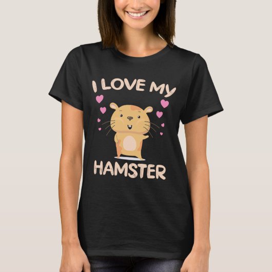 T-shirt J'Aime Mon Hamster Propriétaire De Hamster Rodent  (Devant)
