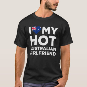T-shirt J'Aime Mon Hot Australian Girlfriend Mignonne Aust