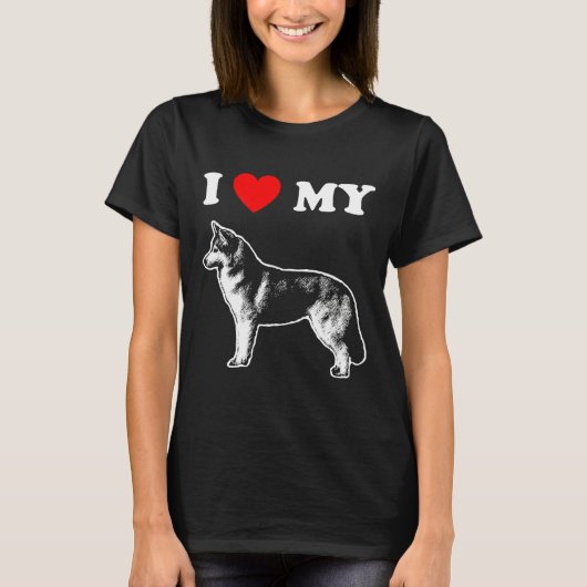 T-shirt J'Aime Mon Husky (Devant)
