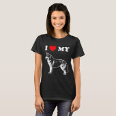 T-shirt J'Aime Mon Husky (Devant entier)