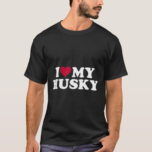 T-shirt J'Aime Mon Husky (Devant)