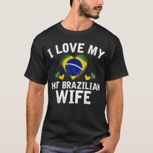 T-shirt J'aime mon idée brésilienne chaude de cadeau de