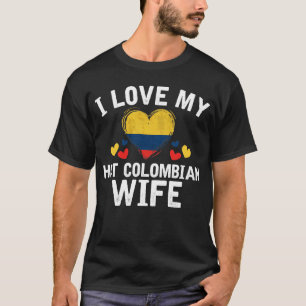 T-shirt J'aime mon idée colombienne chaude de cadeau de