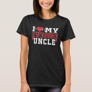T-shirt J'Aime Mon Impressionnant Oncle mignon coeur batte