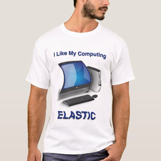 T-shirt J'aime mon informatique élastique (Devant)
