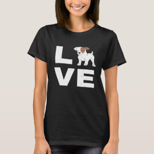 T-shirt J'Aime Mon Jack Russell Chien Chien Chien Puppy Pe