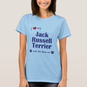 T-shirt J'aime mon Jack Russell Terrier (le chien femelle)
