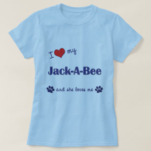 T-shirt J'aime mon Jack-UN-Abeille (le chien femelle)