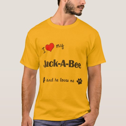 T-shirt J'aime mon Jack-UN-Abeille (le chien masculin) (Devant)