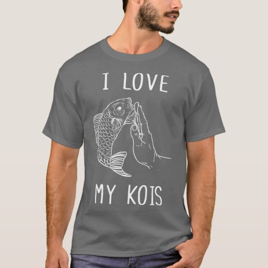 T-shirt J'aime mon Kois Koi Papa Poisson papa Pêcheur Fish (Devant)
