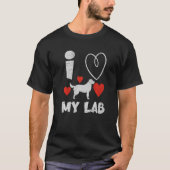 T-shirt J'Aime Mon Lab Paw Puppies Chiens Propriétaires (Devant)