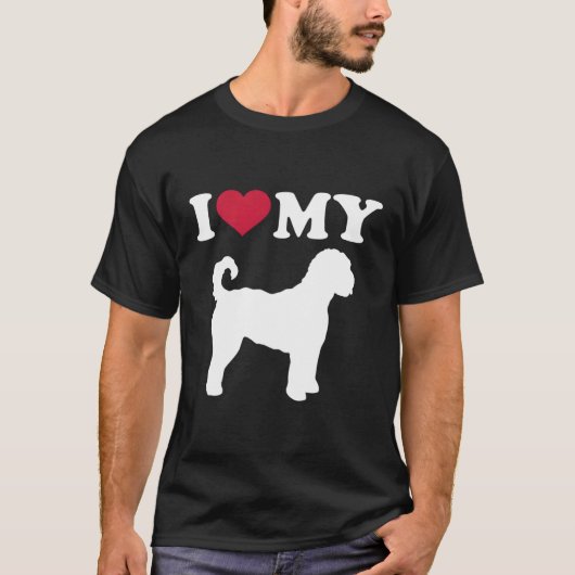T-shirt J'Aime Mon Labradoodle (Devant)