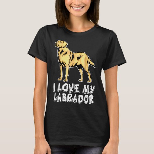 T-shirt J'aime mon Labrador (Devant)