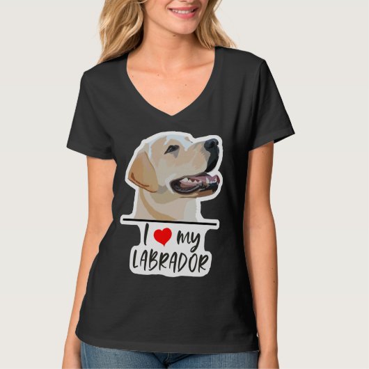 T-shirt J'aime mon Labrador 35 (Devant)