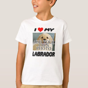 T-SHIRT J'AIME MON LABRADOR - AJOUTEZ VOTRE PROPRE PHOTO -