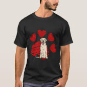 T-shirt J'Aime Mon Labrador Jaune Chien Paw Coeur Valentin (Devant)