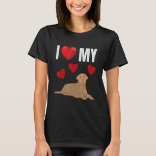 T-shirt J'Aime Mon Labrador Mignonne Adorable Tan Black La
