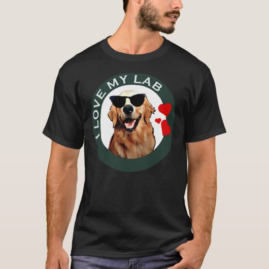 T-shirt J'aime mon Labrador Retriever Green Active (Devant)