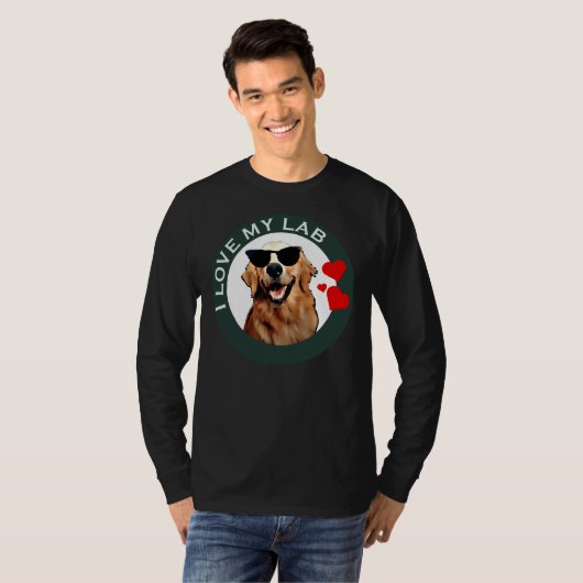 T-shirt J'aime mon Labrador Retriever Green Active (Devant entier)
