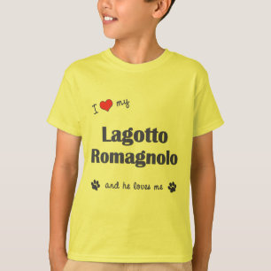 T-shirt J'aime mon Lagotto Romagnolo (le chien masculin)