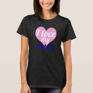 T-shirt J'Aime Mon Lapin Oeuf De Pâques Coeur mignon