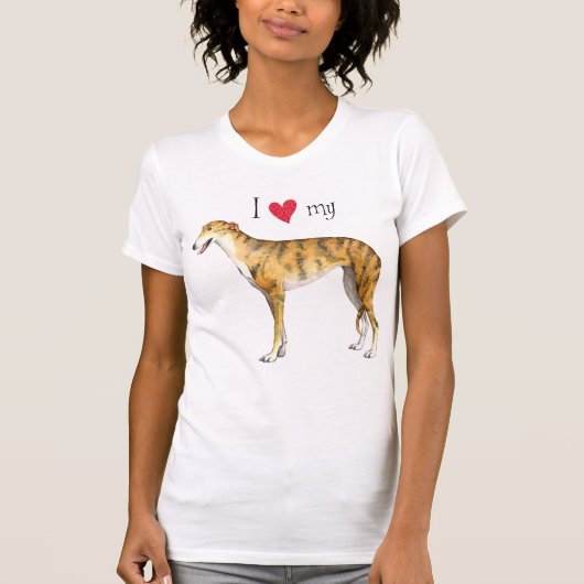 T-shirt J'aime mon lévrier (Devant)
